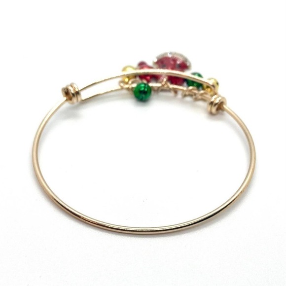 CHRISTMAS Hat Expandable Bangle Charm Bracelet - Picture 3 of 6